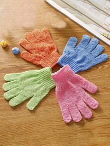 1/2/5pcs Reusable Exfoliating Bath Gloves, Suitable For Scrubbing, Back Massage, Body Exfoliation, Ideal Accessory For Body Cleansing; Also Available In 10/20pcs, Suitable For Bathing, Facial Care, Spa, Hand Washing, Deep Dead Skin Removal - Bath Gloves - View 5