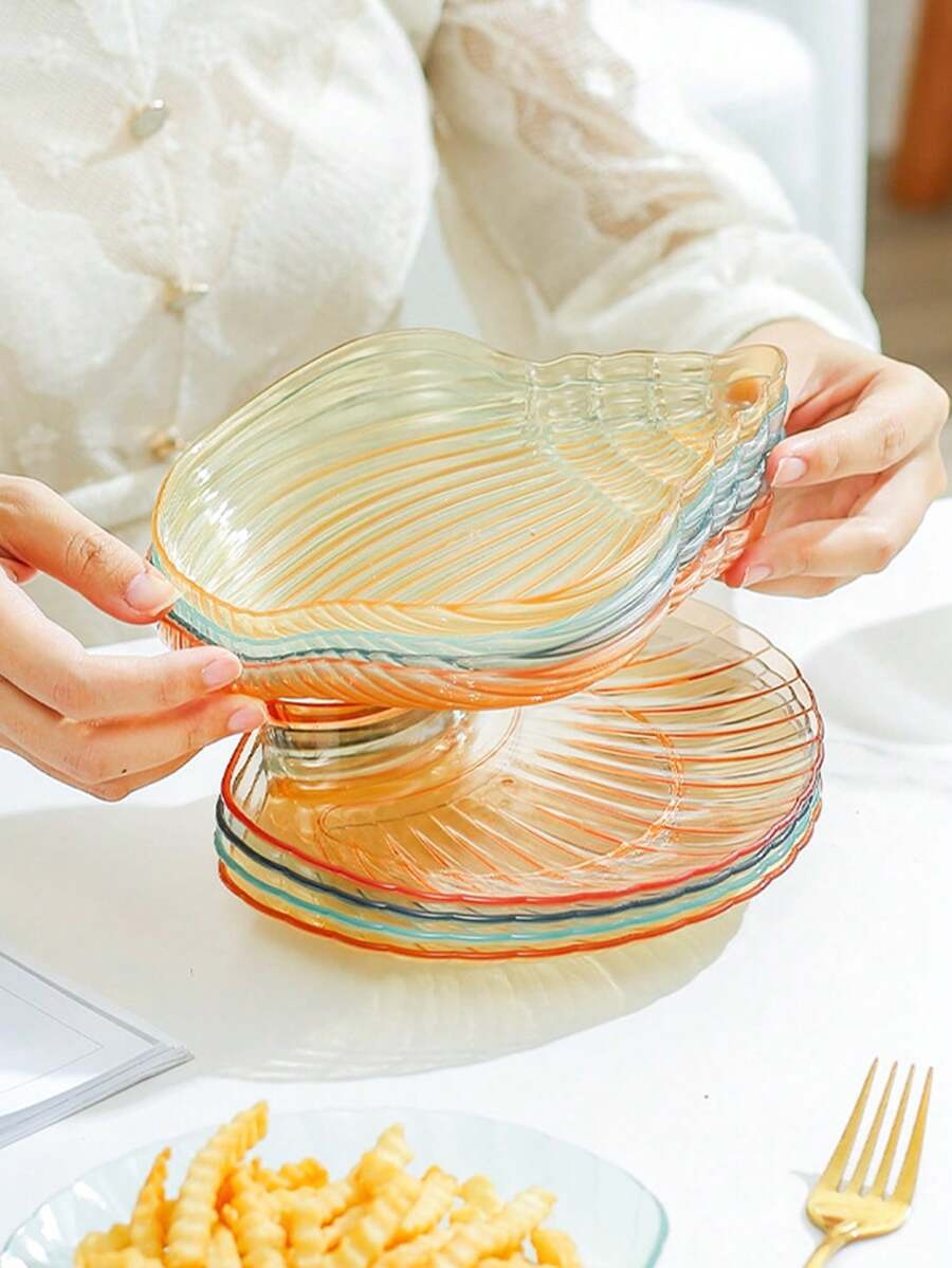 1件贝壳海螺骨碟，家居客厅咖啡桌水果盘糖果零食托盘 - 彩色 - 查看 1