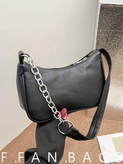 Bolso de hombro de cadena de moda, bolso de mano de alta calidad, bolso versátil minimalista de PU para primavera/verano 2024