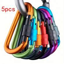 1/5 Stücke Mehrfarbiger D-Ring Schnalle, Bunter Karabiner, Outdoor Aufhängehaken, hochwertige verstärkte 8 cm Knopf, Schnellverschluss Aufhängehaken, Aluminiumlegierung Rucksack Schnalle, Schlüsselanhänger, Outdoor Ausrüstung, Outdoor Reise Schlüsselanhänger, Bergsteiger Ausrüstung Zubehör, Wandern Camping Schlüsselorganizer, Entdecker Schlüsselanhänger, Camping Zubehör, Reiseessentials, praktische Aufbewahrung - Verschiedenfarbig - Übersicht 10