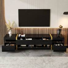 Muebles para televisión y centros de entretenimiento - Negro + MDF + Tablero de partículas - Ver 10
