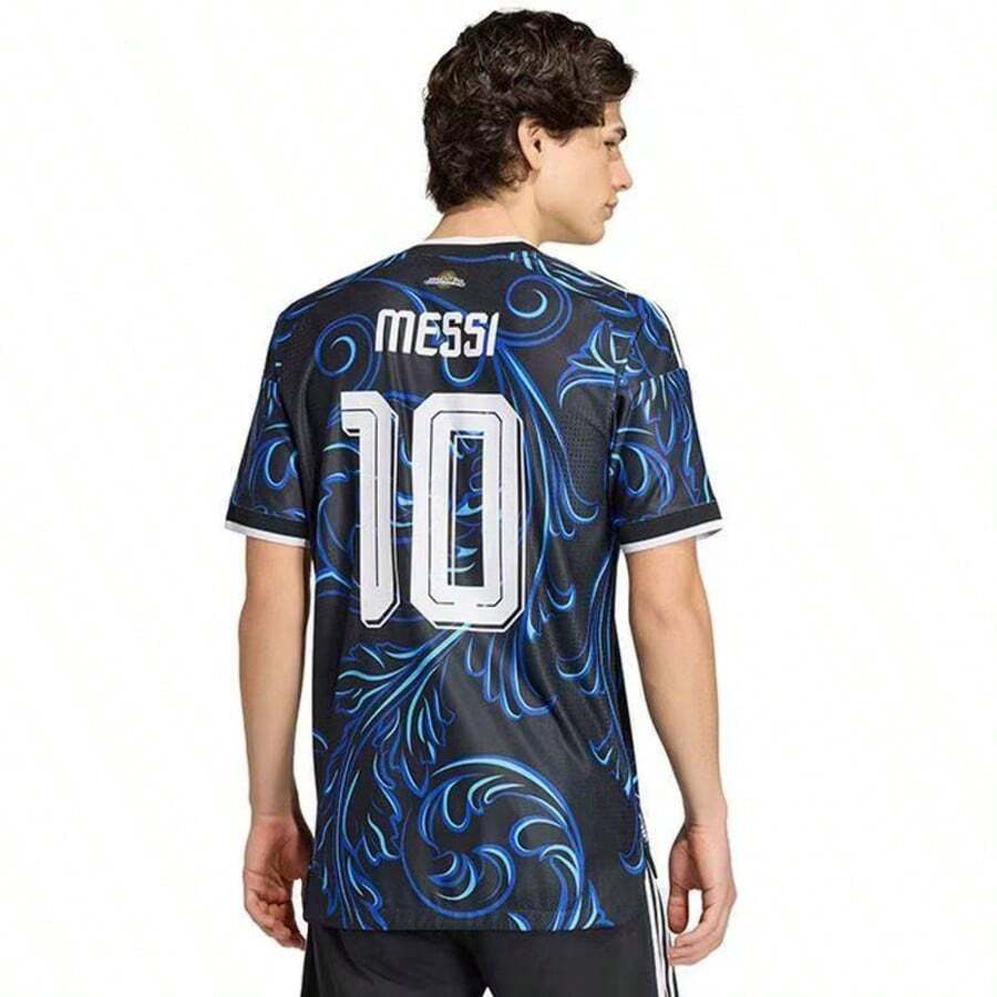Jersey visitante de Argentina para la Copa Mundial 2026, M Essi No. 10, versión de aficionado de camisa de manga corta transpirable y de secado rápido - Azul - Ver 1