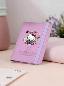 SANRIO 1个可打印的旅行护照夹，多卡位护照套，带登机牌夹层，可爱旅行配件，女士旅行护照套，轻便防水，飞机便携，度假旅行必备，夏季旅行必备 - 彩色 - 查看 8