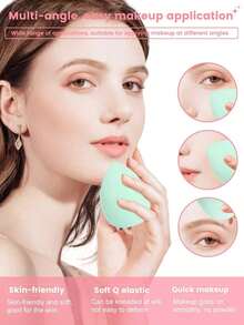 Makeup Tool Set That Includes: 10 Makeup Sponges For Liquid Makeup + 10 Mini Makeup Sponges For Liquid Makeup + 10 Triangular Puffs For Loose Powder And Makeup Setting + 10 Air Cushion Powder Puffs For Facial Makeup + 10 Mini Air Cushion Powder Puffs For Facial Concealer Makeup. Available In 5/10/20/30/40/50/60/80/100 Pieces - 學員藍 - 查看 9