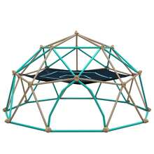 MERAX 12ft Geometric Dome Climber Play Center, Kids Climbing Dome Tower With Hammock, Rust & UV Resistant Steel Supporting 1000 LBS, Coffee+Green - Coffee + Green - View 11