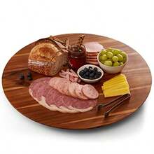 21 Acacia Wood Lazy Susan For Table Top - Wooden Turntable Serng T For Charcrie Boa Cheese Board - Ea Large Round Lazy Susan Organizer -  Revolun For Countertop - Acacia - View 7