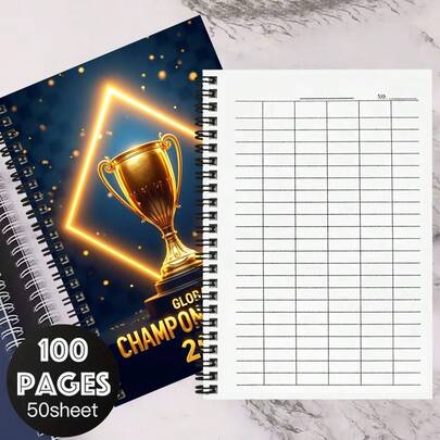 A5 Versatile Grid Notebook With Champion Glory Theme, Helpful For Work And Study. Suitable For School Attendance, Company Accounting, General Accounting Registration, As Well As Time Tracking, Activity Specification Recording, Inventory Management, Business Meeting Records, Etc. 100-Page Large Capacity, Empowering Efficient Recording!