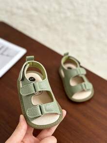 新生儿男女童凉鞋，防滑软底婴幼儿夏季户外休闲步行鞋 - 綠色 - 查看 9