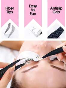 Nhíp lông mi dạng lưới, nhíp ghép hoa chính xác màu hồng nhiều màu sắc. - Nhiều màu - Xem 2
