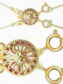 1/2/4pcs Copper Material Women Necklace Multilayer Clasp, 14K Gold/Silver Anti-Twist Jewelry Clasp Converter Chain Extender (Transparent Gift Box) - Multicolor - View 13