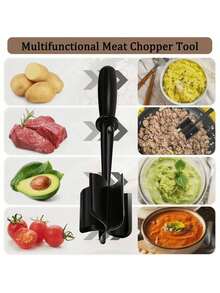 1pc,Meat Chopper, Meat Shredder, Heat Resistant Pulverizer Suitable For Hamburger Meat Ground Beef Smasher Shredder Top-Quality Meat Masher Grinder For Crafting Burgers, Beef, Turkey, And More - Multicolor - View 3