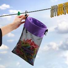 1 túi lưới đựng móc treo quần áo có móc, dây rút, túi đựng móc treo quần áo dung tích lớn, dây rút, móc treo quần áo, móc treo gỗ, túi đựng móc treo bằng vải bố. - Nhiều màu - Xem 2