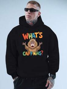 Moda y estilo es un suéter de felpa para hombre de Kabining, ideal para otoño e invierno, que incluye una sudadera con capucha de regalo, con estampados de moda americana, lo que lo convierte en un regalo perfecto para hombres. - Gris - Ver 4