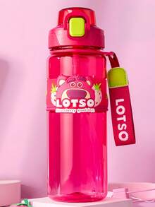 1 Pc Officially Licensed Disney Mickey Mouse, Strawberry Bear, And Mike Wazowski Cartoon Character Design, Adorable Print, Summer New Arrival, 820ml/27.7oz Large Capacity Cartoon Transparent Sports Water Bottle, Straw Cup, With Portable Handle, Non-Slip Cup Sleeve, Safety Buckle To Prevent Leakage, Perfect Birthday Gift Or Holiday Gift. - Multicolor - View 7