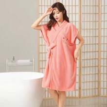 1 chiếc áo choàng tắm kiểu dây chéo lưng, khăn tắm nữ siêu mềm mại, chất liệu microfiber, nhanh khô và bền, có thể giặt máy, kiểu dáng hiện đại với họa tiết độc đáo, lý tưởng cho kỳ nghỉ và sử dụng tại nhà. - Nhiều màu - Xem 4