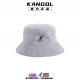 [New Flat Top] Gray Rabbit Fur Fisherman Hat