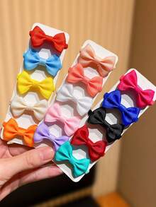 24/36个装彩色蝴蝶结发圈，可爱女孩的完美发饰礼物，适合上学、户外活动、新年、儿童节、生日派对等场合，可用于固定发髻、马尾辫、刘海等。 - 彩色 - 查看 2