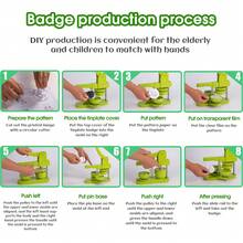 DIY Button Maker Machine 25mm (1 Inch), Installation-Free Badge Press Machine With Rotary Mould & Circle Cutter, 100pcs Button Parts & Films, Portable Badge Maker Kit For Personalised Gifts, Schools - Green - View 2