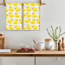 Kitchen Decorative Towel Set Featuring A Cute Cartoon Yellow Duck Pattern, Perfect For Holiday Decorations And Family Gatherings. These Towels, Measuring 18*26 Inches, Are Ideal For Use In The Kitchen And Bathroom As Dish Towels,2D Flat Kitchen Towel Set, Machine Washable - Local Printed 16 X 24 Inch Rectangular Towels, Suitable For Kitchens And Bathrooms Kitchen Bathroom Towel Holiday Gift Holiday Decoration, Interesting And Unique Kitchen Dish Towel Cleaning Cloth Housewarming Gift Party Daily Anniversary Party Valentine's Day Wedding Anniversary Easter Mother's Day Graduation Father's Day Birthdays Anniversaries Thanksgiving, Christmas, Halloween, New Year's, Ideal Present For Her, Great Choice For Him, Family, Boyfriend, Girlfriend, Father, Mother, Lover, Daughter, Son, Grandparents, Friends, Classmates, And Pets. - Nhiều màu - Xem 5