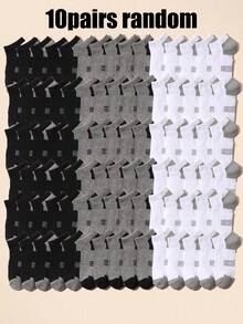10 paires de chaussettes mi-mollet pour enfants, de couleurs unies noir, blanc, gris. Couleurs classiques minimalistes, confortables, respirantes et absorbantes. Convient pour le plein air, les sports et la maison - Multicolore - Voir 6