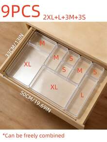 8pcs Clear Minimalist Drawer Storage Boxes For Small Items Organization, Perfect For Makeup, Cosmetic Tools, And Accessories, Ideal For Holiday Gift Giving, Home Organization, And Stylish Decluttering Solutions For Christmas, Thanksgiving, New Year, And Valentine's Day Celebrations - Clear - View 21