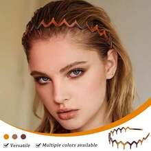 2 Packs 12cm/4.7inch Non-Slip Wavy Headband With Teeth, Durable Acetate Plastic Hair Hoop, Fashion Hair Accessory For Women, Minimalist Chic Style, Tortoiseshell & Solid Black, Zig-Zag Toothed Shape, 2.7cm High Teeth, No-Slip Grip For Thick/Thin Hair, Daily Wear & Styling - A - View 4