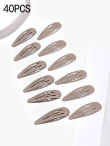 12pcs Water Drop Shaped Hair Clips, Suitable For Hairstyling, Daily Use Or Party/Event Styling, Claw Clips, Hair Claws, Hair Slide, Hair Barrettes, Hair Accessories, Head Accessories, Hairpin,Summer,Holiday,Travel,Festival,Birthday - Light Brown - View 8