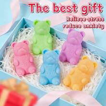 5pcs/Set Squeeze Teddy Bear - Sensory Squeeze Toys - Stress Relief Toys, Gift Box Filler, Birthday Gift, Classroom Prize Treasure Box Toys, Christmas Stocking Stuffers, Gifts For Boys Girls, Cute Party Favors - Baby Blue - View 6
