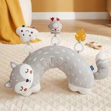 毛絨嬰兒玩具，附3D皺褶墊與咬咬環，黑白高對比嬰兒玩具附鏡子，嬰兒新生兒幼兒感官玩具，趴趴時間玩具，0-3個月、3-6個月寶寶生日聖誕禮物，嬰兒必需品，旅行必需品 - 黑與白 - 查看 9