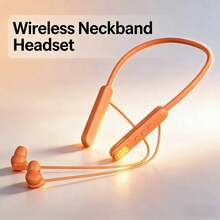 Bluetooth Neckband Earbuds, ACS 360° Panoramic Sound, 48H Long Battery, Low-Latency Gaming, IPX4 Sweatproof, AI-Powered Dual Connection, Ergonomic In-Ear Fit, Perfect For Sports Gaming & Leisure - 橘色 - 查看 3