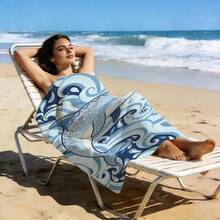 【5种款式可选】1条白鲸沙滩巾，速干吸水，沙滩拍照泳巾，旅行毯 - C - 查看 3