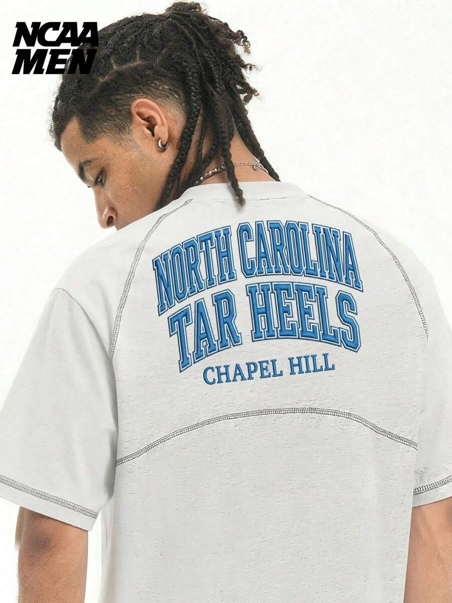 Men's Spring Letter Print T-Shirt Top, Sleeveless Vest Short Sleeve, Couple Matching Style, Spring/Summer/Autumn - White - View 1