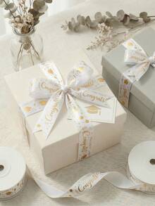 1 Peça Fitas Metalizadas de Formatura, Fitas de Formatura Feliz Incluindo Preto Dourado, Branco Dourado, Decorações de Formatura Classe de 2026, Suprimentos para Festa de Formatura, Decoração de Parabéns Formando, Perfeito para Embrulho de Presente de Formatura, Lembrancinhas de Festa de Formatura, Decoração de Celebração de Formatura Parabéns, Decoração de Casa de Formatura - multicolorido - Visão 9