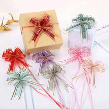 10pcs Letter Printed Ribbon Bow Tie Gift Packaging, Graduation Gift Ribbon Bow Tie, Gift Box Basket Packaging, Suitable For Various Occasions To Decorate Your Party, Baby Shower, Wedding, Valentine's Day - View 1