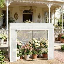 Medium-Sized Greenhouse, Herb Greenhouse, Plant Greenhouse, Outdoor Greenhouse - White - View 2