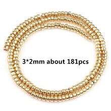 3x2mm Natural Stone Colorful Hematite Rose Golden Stone Beads For Jewelry Making Bracelet DIY Accessories - Round Gasket - View 10