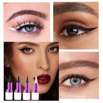 Lápiz delineador de ojos mate altamente pigmentado para ojos ahumados, a prueba de manchas y de larga duración, delineador de ojos ultra fino, difuminable y suave para maquillaje de ojos de gato