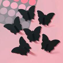 Butterfly-Shaped Decorative Wall Hooks In 1/3/5 Packs, No Drilling Required, Minimalist Style. Can Be Used To Hang Keychains, Coats, Towels, Hats, Jewelry, Umbrellas, Etc. Suitable For Living Rooms, Bedrooms, Offices - Pink - View 15