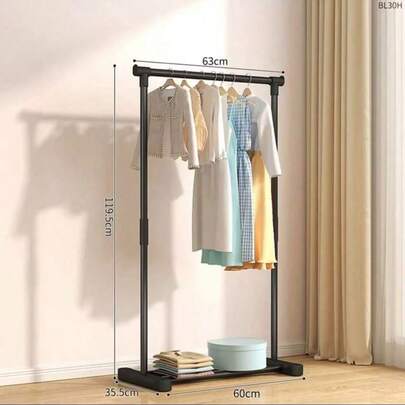 1pc/2pcs Freestanding Dual-Bar Multifunctional Bedroom Clothes Rack, Metal Garment Organizer And Black Wheeled Clothing Rack Suitable For Bedroom, Organization, Storage, Women's White T-Shirts, Women's Black Pants, Women's Winter Outfits, Dresses, Women's Winter Clothes, Elegant Women's Dresses, Women's White Blouses, Long Sleeves, Women's White Jumpsuits, Women's Spring Dresses, Women's Spring Outfits, Spring, Spring Clothing, Minimalism, Summer Tops