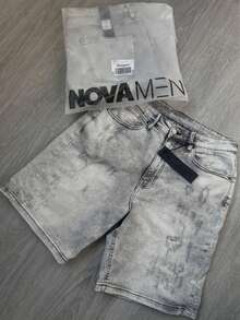 Denim Shorts, Summer Pants, Non-Stretch Denim Shorts, Cotton Ripped Denim Shorts, Casual Hiphop Street Style Jeans, Versatile For Daily Commute - Grey - View 3