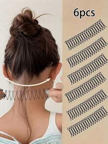 6/3/1 kẹp tóc mái gợn sóng, dụng cụ tạo kiểu tóc hình bầu dục rỗng bằng kim loại, phụ kiện tóc hình bầu dục rỗng bằng hợp kim tối giản thanh lịch, dễ dàng giữ gọn tóc con. - A - Xem 1
