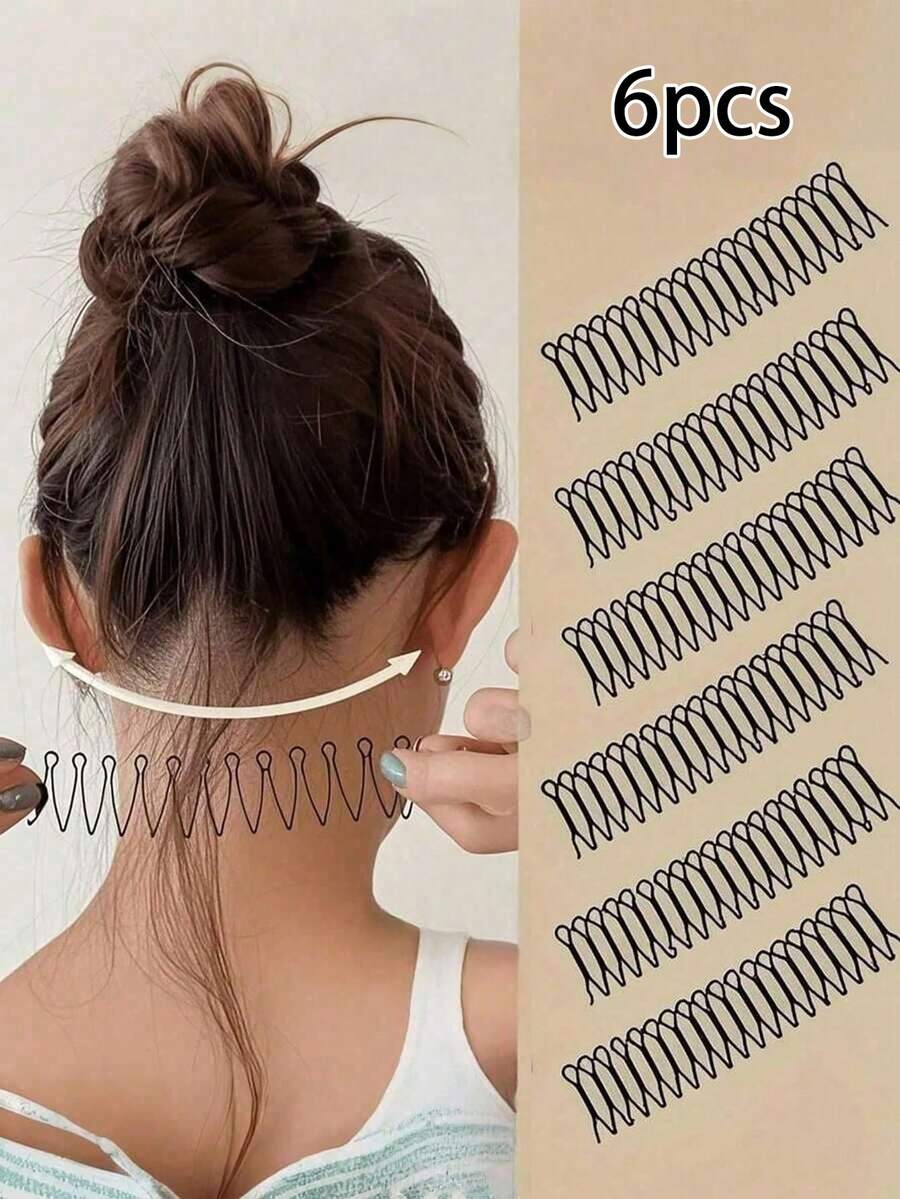 6/3/1 kẹp tóc mái gợn sóng, dụng cụ tạo kiểu tóc hình bầu dục rỗng bằng kim loại, phụ kiện tóc hình bầu dục rỗng bằng hợp kim tối giản thanh lịch, dễ dàng giữ gọn tóc con. - A - Xem 1
