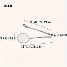 Stainless Steel Deep Fry Strainer - Multi-Function Kitchen Strainer Clip, High Heat Resistant Food Strainer Clip, Metal Frying Pan Oil Strainer Clip, Kitchen Tool - Silver - View 7