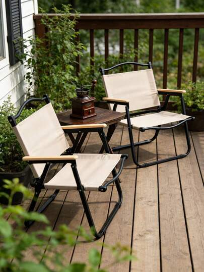 5pcs Adult Folding Camping Chairs - Portable Outdoor Chairs, Kemet Outdoor Folding Chairs With Sturdy Frame And Lightweight Design, Perfect For Hiking, Fishing And Travel - Ideal Gift For Campers, Camping Gear, Weather-Resistant Fabric