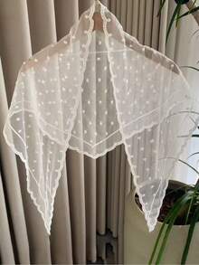 1 chiếc khăn choàng tam giác in ren thời trang đa năng, chất liệu polyester, họa tiết hoa, thích hợp mặc thường ngày. - Nhiều màu - Xem 5