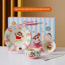 CRAYON SHINCHAN 5件套蜡笔小新陶瓷餐具套装，可爱卡通餐具礼盒装，动漫迷的理想礼物 - 彩色 - 查看 10