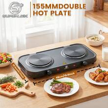 SUPERLEX 8-In-1Electric Stove, 2000W Induction Cooker Table, Portable Cooking Hot Plate, 5-Speed Temperature Control Portable Cooking Hot Plate, Heating Indicator Light, Overheating Protection. Suitable For All Cookers, Suitable For RV/Home/Camping/Apartment - UK Plug(220-240V) - View 6