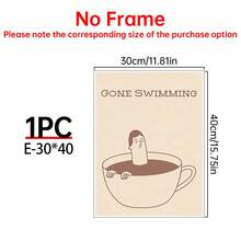 1/6件套复古咖啡爱好者帆布海报墙画套装，趣味咖啡海报，用于房间美化，可选画框，厨房咖啡店主题家居装饰，房间装饰材料，适用于客厅、卧室、办公室、酒吧、大学宿舍、托儿所、婴儿房、浴室、厨房等，打造美观的房间装饰，时尚咖啡吧墙画，带框/带框帆布画，家居装饰用品 - 多色 - 查看 19