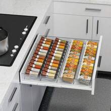 4pcs/8pcs Acrylic Transparent Spice Drawer Storage Boxes, 4-Layer - 4pcs Transparent Acrylic Drawer Spice Organizer Boxes, Kitchen Spice Rack Storage And Drawer Organizer (Jars Not Included) - View 2