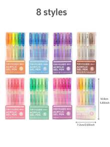 6 Colores Bolígrafos de Gel Acrílico para Dibujar, Bolígrafos de Gel Retráctiles de Pintura, Set de Bolígrafos de Marcador Acrílico con Tinta de Color para Diario, Manualidades, Útiles Escolares - Bolígrafo de gel acrílico - Ver 10